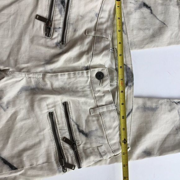 ZARA: MARBLE EFFECT PRINT WAXED PANTS SLIM JEANS - Picture 12 of 13